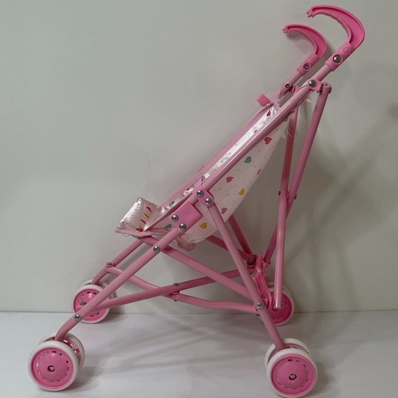 Disney Baby Doll Stroller Pink Satin Hearts Princess Doll Stroller - Picture 6 of 15